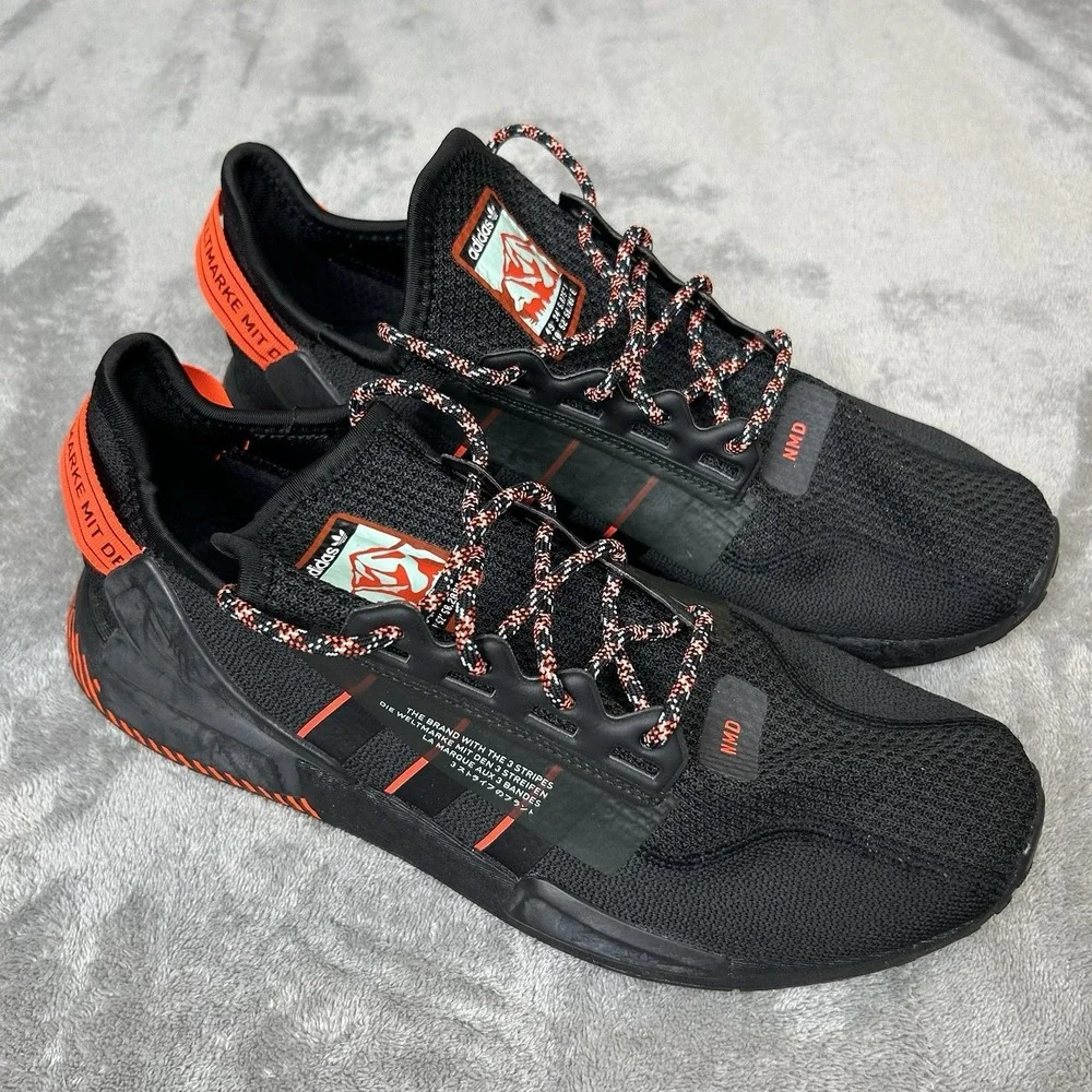 Adidas NMD_R1 V2 Black Solar Red Sneakers Men's Size 10 Athletic‎ Running Shoes